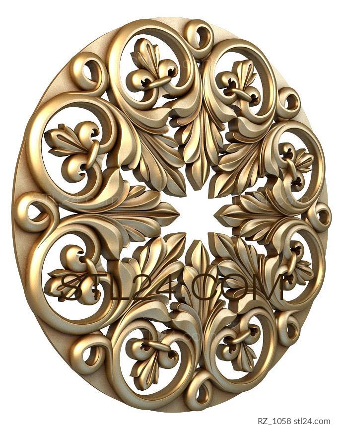 Rozette (Carved Kingdom, RZ_1058) 3D models for cnc