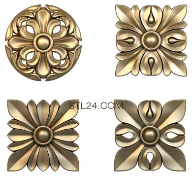 Розетки (Мелкие цветочки, RZ_1086) 3D модель для ЧПУ станка