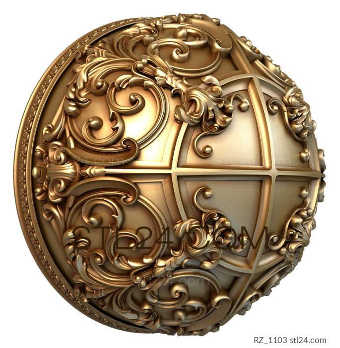 Rozette (Knights Helmet, RZ_1103) 3D models for cnc