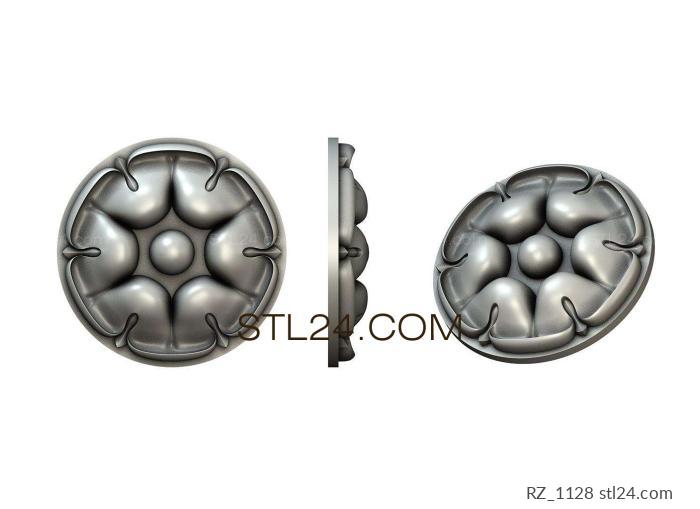Rozette (Anemone forest, RZ_1128) 3D models for cnc