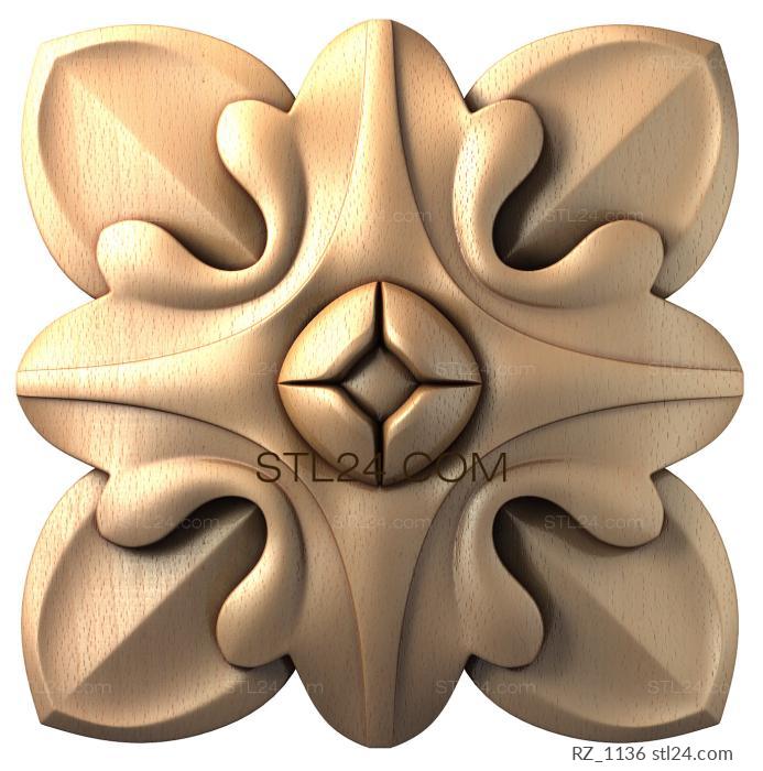 Rozette (Cross icons, RZ_1136) 3D models for cnc