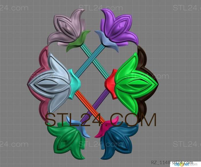 Rozette (Lattice with bells, RZ_1148) 3D models for cnc