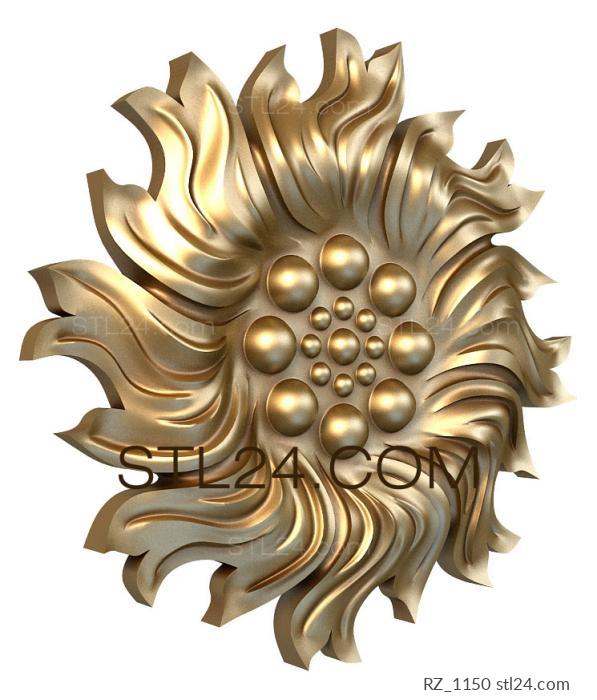 Rozette (Pearl Sun, RZ_1150) 3D models for cnc