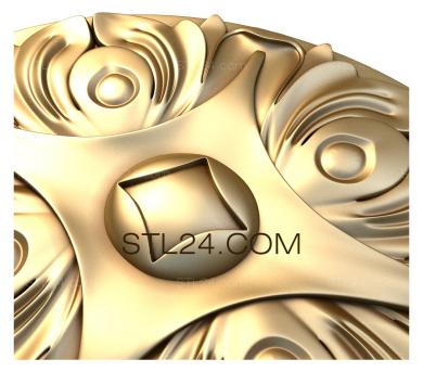 Rozette (Gold color, RZ_1179) 3D models for cnc