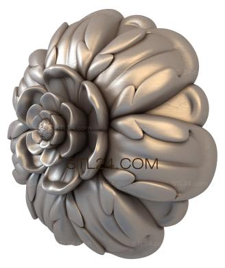 Розетки (Листья-черепашки, RZ_1196) 3D модель для ЧПУ станка