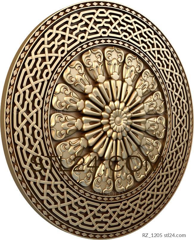 Rozette (Complex ornament, RZ_1205) 3D models for cnc