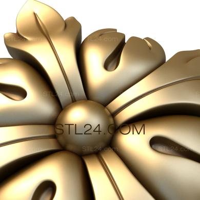 Розетки (Кампсис, RZ_1209) 3D модель для ЧПУ станка