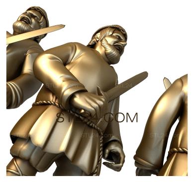Шахматы (Пешки с мечами, SHM_0040) 3D модель для ЧПУ станка