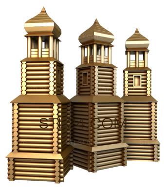 Шахматы (Ладьи - Деревянные храмы Кижи, SHM_0054) 3D модель для ЧПУ станка