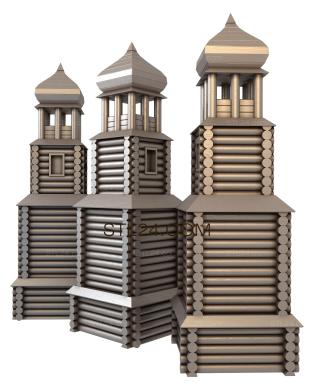 Шахматы (Ладьи - Деревянные храмы Кижи, SHM_0054) 3D модель для ЧПУ станка