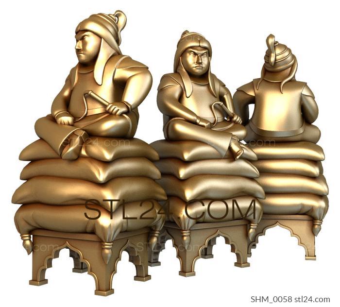 Chess (Mongol leaders, SHM_0058) 3D models for cnc