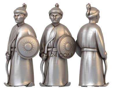Шахматы (Шахматные фигуры Орда -Монгольские лучники, SHM_0068) 3D модель для ЧПУ станка