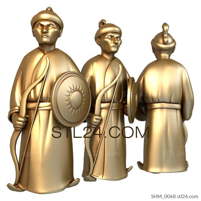 Chess (Horde Chess pieces-Mongolian Archers, SHM_0068) 3D models for cnc