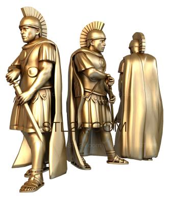 Шахматы (Шахматные фигуры Рим - Солдаты с гладиусами, SHM_0097) 3D модель для ЧПУ станка