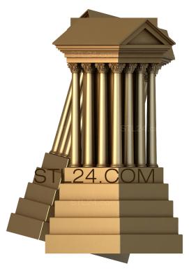 Шахматы (Ладьи- Греческие храмы, SHM_0108) 3D модель для ЧПУ станка