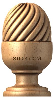 Шишки (навершия) (3d stl модель шишки/навершия для столба,  файл для ЧПУ, SHS_0025) 3D модель для ЧПУ станка