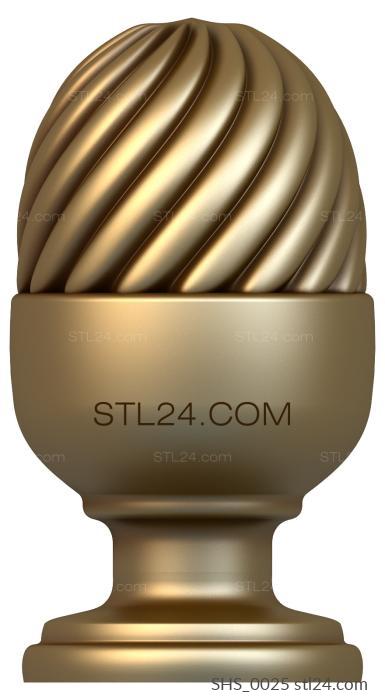 Шишки (навершия) (3d stl модель шишки/навершия для столба,  файл для ЧПУ, SHS_0025) 3D модель для ЧПУ станка