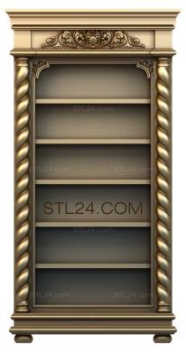 3d stl модель шкафа с полками, файл для чпу станка
