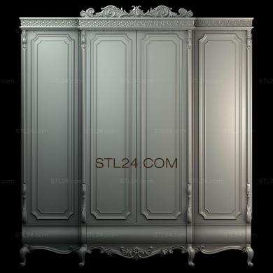 Шкафы (3d stl модель корпуса шкафа, классика, SHK_0060) 3D модель для ЧПУ станка