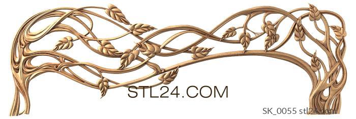Headboard (SK_0055) 3D models for cnc