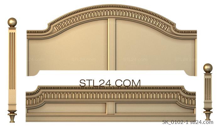 Headboard (SK_0102-1) 3D models for cnc