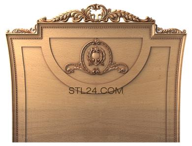 Headboard (Headboard with geometric frame and decorative medallion insert, SK_0274) 3D models for cnc