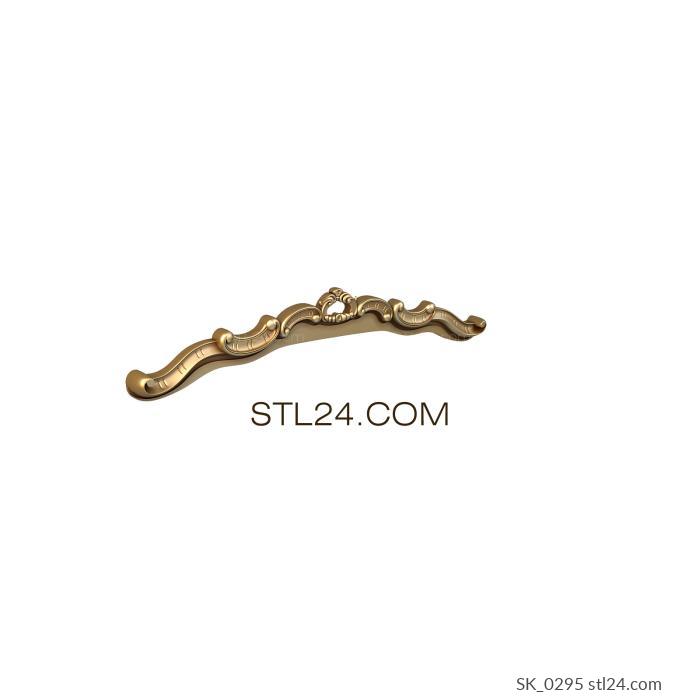 Headboard (Decorative overlay with smooth wave, SK_0295) 3D models for cnc