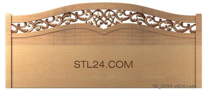 Headboard (Headboard with openwork insert, SK_0299) 3D models for cnc