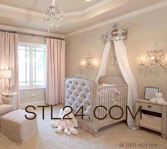 Headboard (Baby cot with smooth lines, SK_0301) 3D models for cnc