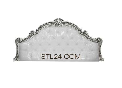 Headboard (Decorative top with ribbed shell and swirls, SK_0309) 3D models for cnc