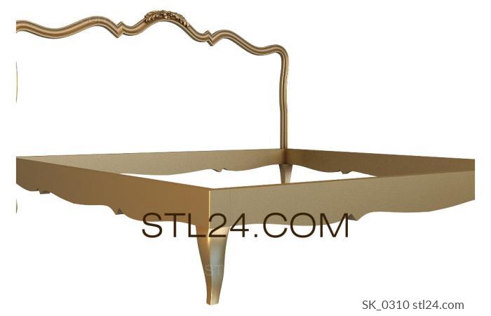Headboard (Frame with smooth curves and plant decor, SK_0310) 3D models for cnc