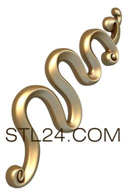 Headboard (Curved wavy shape decor, SK_0342) 3D models for cnc