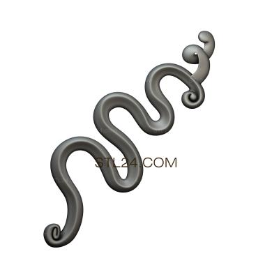 Headboard (Curved wavy shape decor, SK_0342) 3D models for cnc