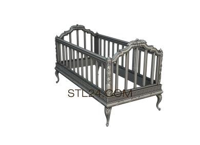 Спинки кроватей (Детская кроватка с резным декором, SK_0348) 3D модель для ЧПУ станка