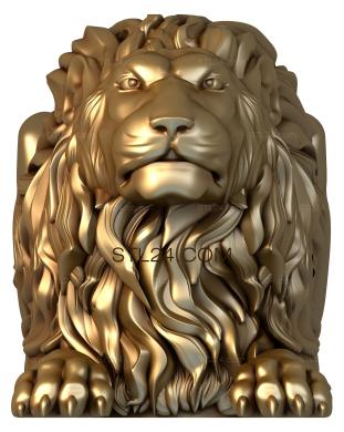 3d stl модель статуэтки льва, файл для чпу