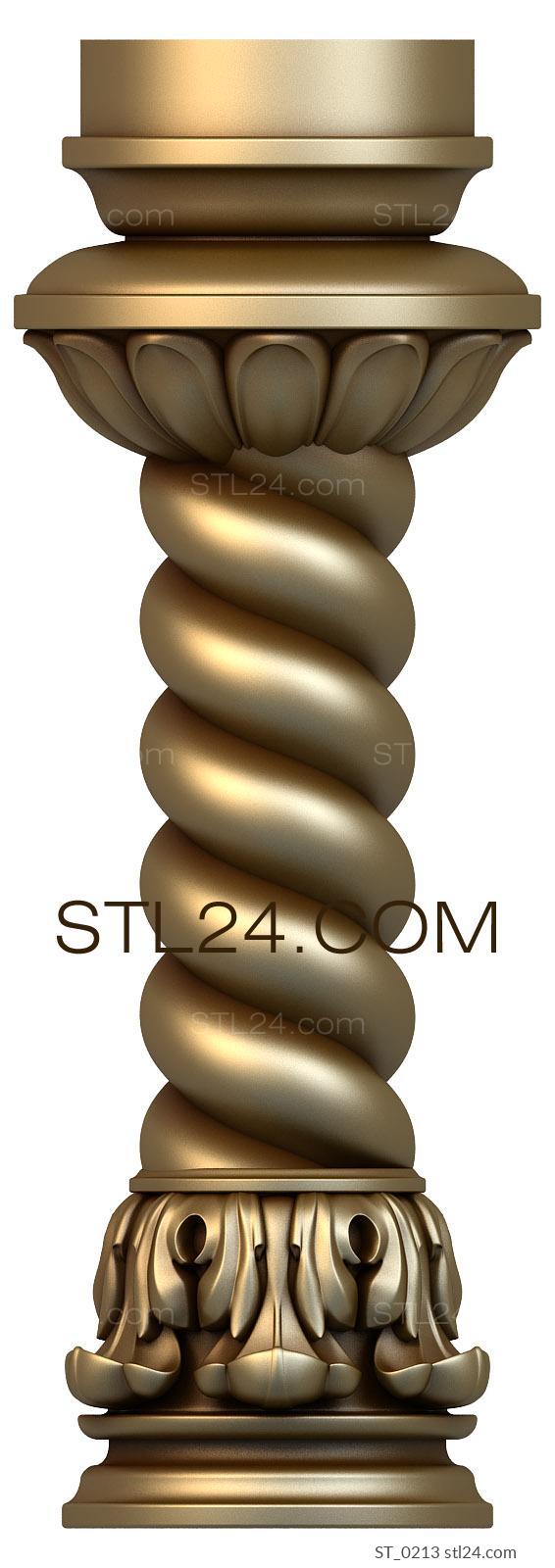 Pillar - ST_0213. 3D stl model for CNC