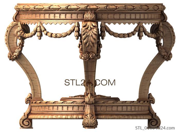 Tables (Baroque round Table, STL_0100) 3D models for cnc