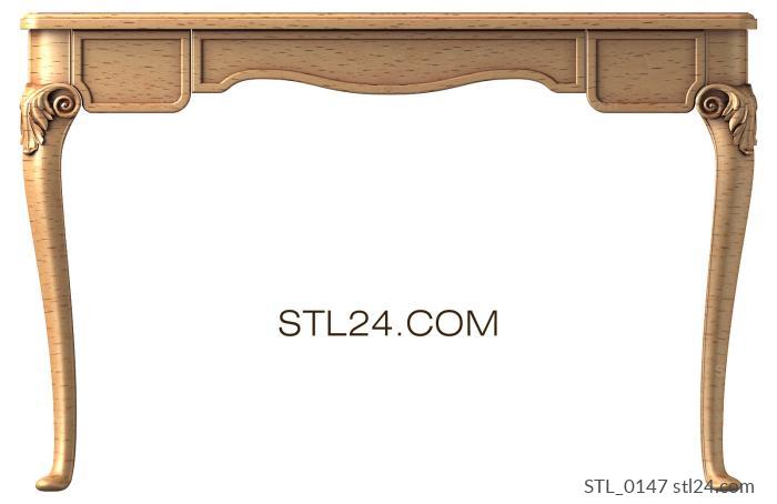 Tables (Elegant Console Table, STL_0147) 3D models for cnc