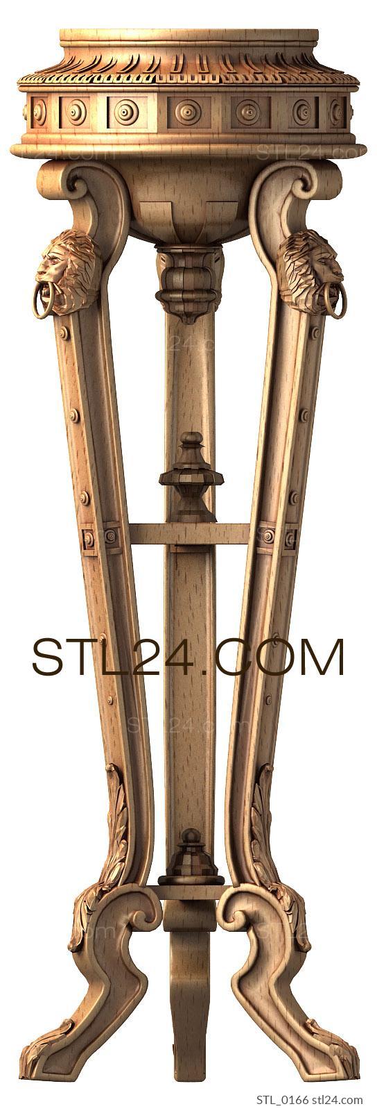 Tables (Ornate Pedestal Table with Lion Heads, STL_0166) 3D models for cnc