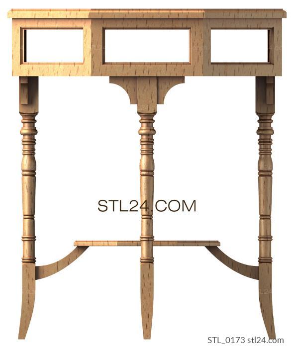 Tables (Octagonal Table with Open Sides and Supportive Base, STL_0173) 3D models for cnc