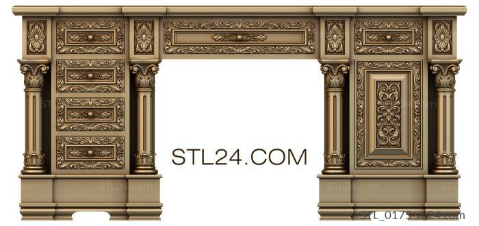 Столы (модель письменного стола, 3d stl, для ЧПУ станка, STL_0175) 3D модель для ЧПУ станка