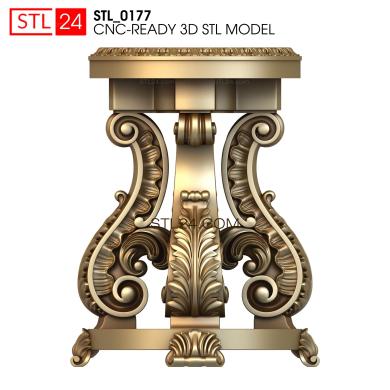 Столы (модель резного стола, 3d stl, для ЧПУ, STL_0177) 3D модель для ЧПУ станка