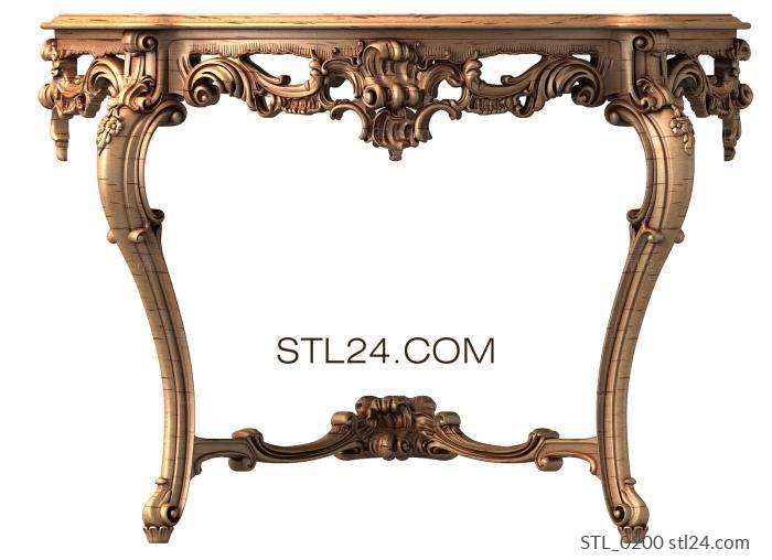 Tables (Table with exquisite legs and intricate decoration, STL_0200) 3D models for cnc