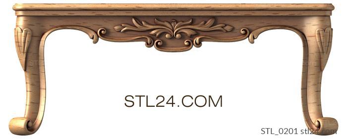 Tables (Table frame with clear lines and smooth curves, STL_0201) 3D models for cnc