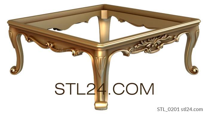 Tables (Table frame with clear lines and smooth curves, STL_0201) 3D models for cnc