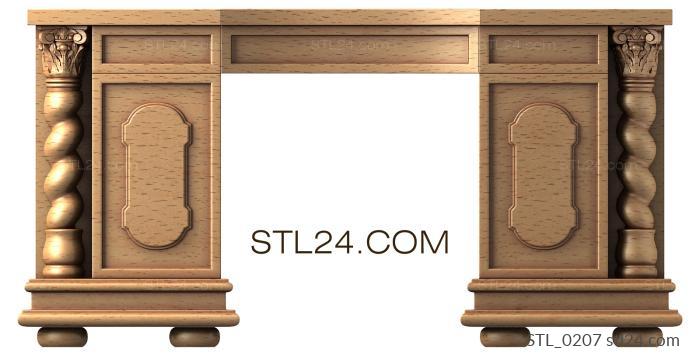 Tables (Luxury desk with decorative elements, STL_0207) 3D models for cnc