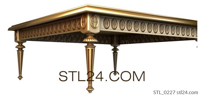 Tables (Table with carved decor and elegant legs, STL_0227) 3D models for cnc