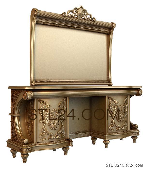 Tables (Elegant chest of drawers with high-quality decorative elements, STL_0240) 3D models for cnc