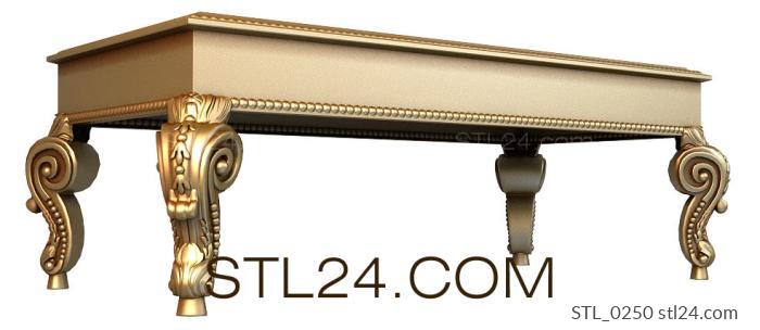 Tables (Coffee table with exquisite carved legs, STL_0250) 3D models for cnc