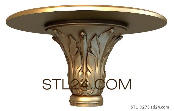 Tables (Table with central carved support, STL_0273) 3D models for cnc